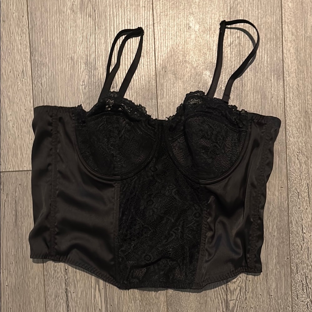 Elegant Black Lace Bustier